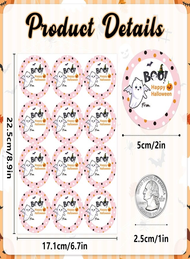JUESMOS 60PCS Halloween Tags Gift Label Stickers from Name 2" Round Seal Label Sticker Halloween Gifts Tag Sticker for Envelope Seals Self Adhesive Spooky Ghost Pumpkin Sticker for Treat Goodie Bags - Image 2